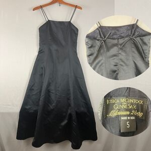 Vintage Black 2000's Prom Dress Millennium Jessica McClintock for Gunne Sax Sz 5